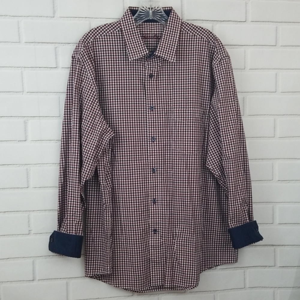 Tasso Elba Tattersall Cotton Button Down Shirt